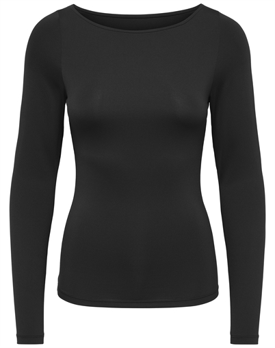 Only - ONLea Boatneck Langærmet Top - Black